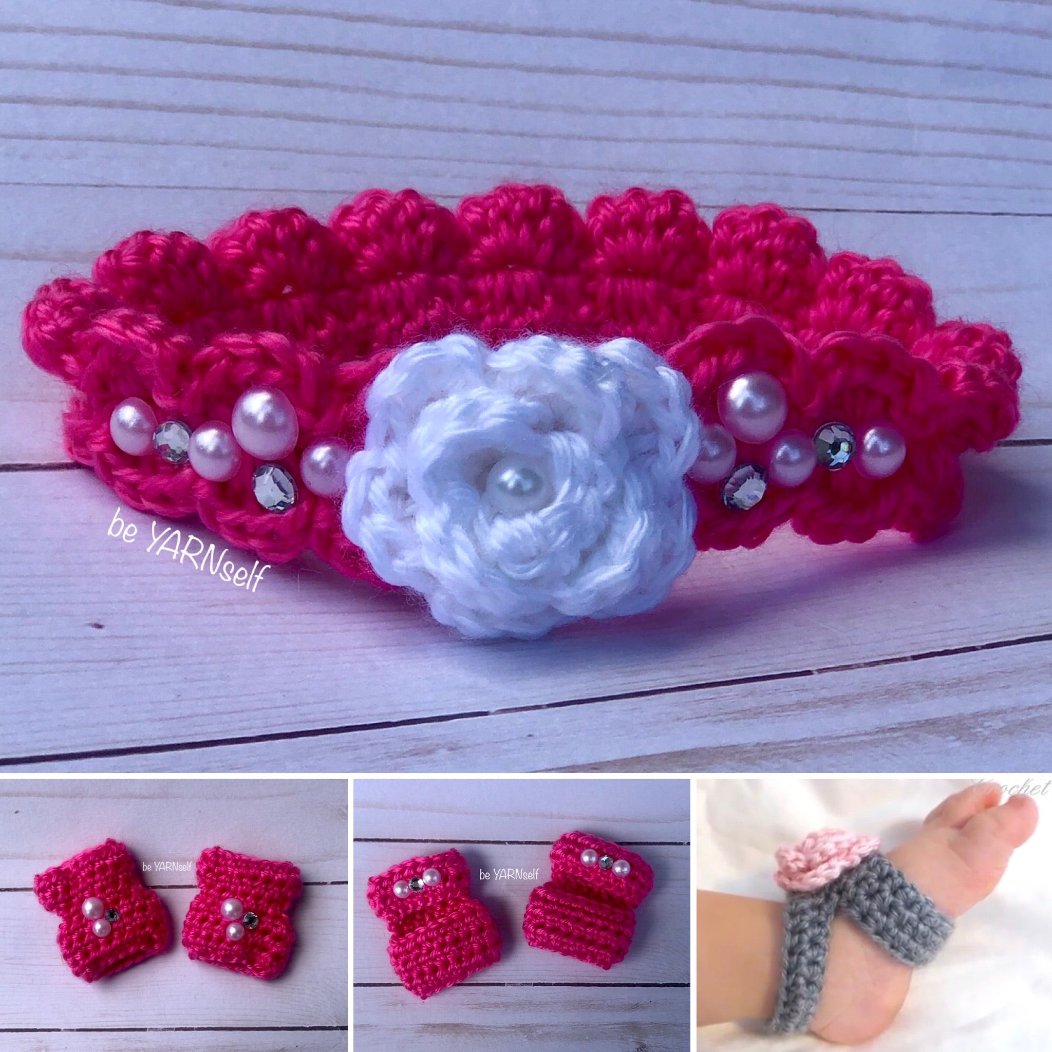 Flower Headband with Barefoot Sandals